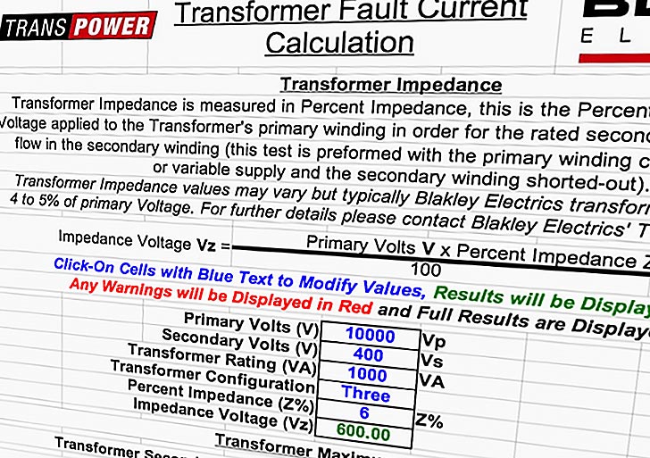 FREE CURRENT TRANSFORMER SATURATION Calculation Excel Sheet