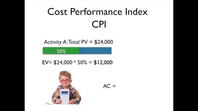 Cost performance index CPI and cost variance CV
