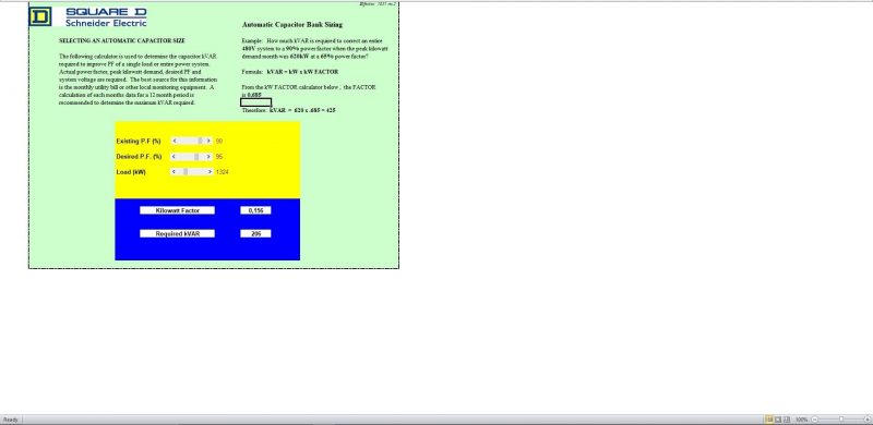 3 phase capacitor kvar calculator